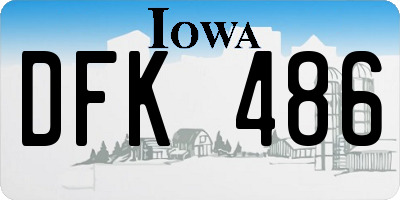 IA license plate DFK486