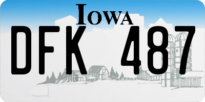 IA license plate DFK487