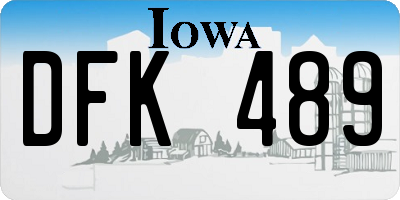 IA license plate DFK489