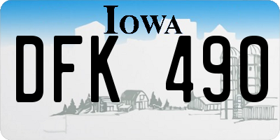 IA license plate DFK490