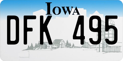 IA license plate DFK495