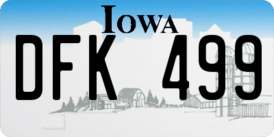 IA license plate DFK499