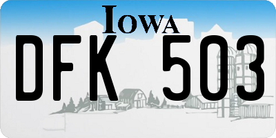 IA license plate DFK503