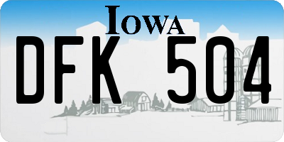 IA license plate DFK504