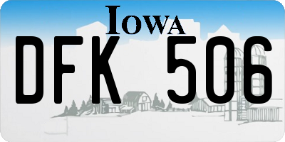 IA license plate DFK506