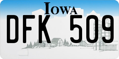 IA license plate DFK509
