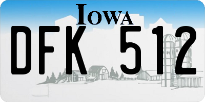 IA license plate DFK512