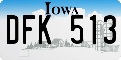 IA license plate DFK513