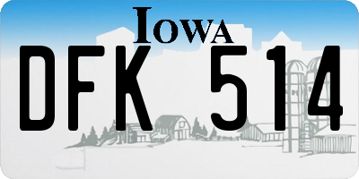IA license plate DFK514