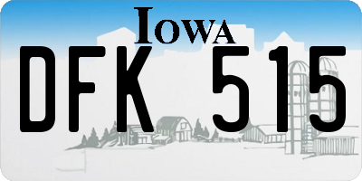 IA license plate DFK515