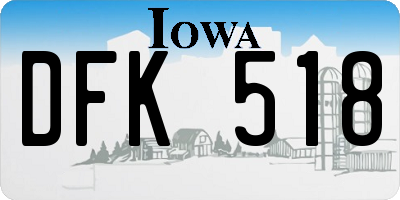 IA license plate DFK518