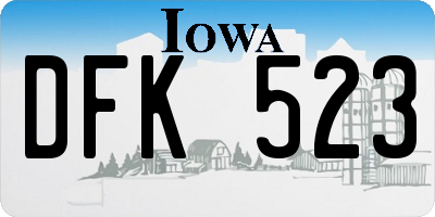IA license plate DFK523