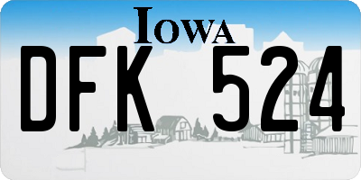 IA license plate DFK524