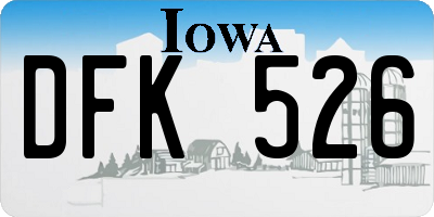 IA license plate DFK526
