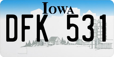 IA license plate DFK531