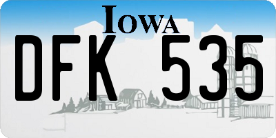 IA license plate DFK535