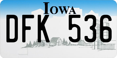 IA license plate DFK536