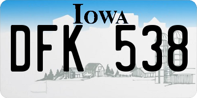 IA license plate DFK538