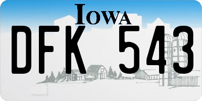 IA license plate DFK543