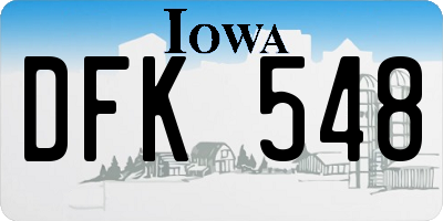 IA license plate DFK548