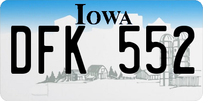 IA license plate DFK552