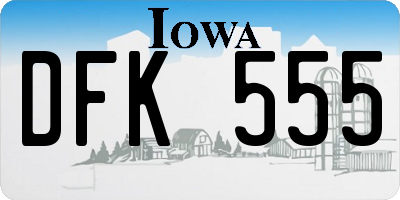 IA license plate DFK555