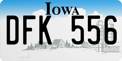 IA license plate DFK556