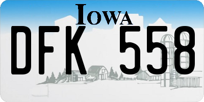 IA license plate DFK558