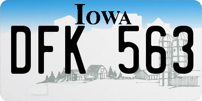 IA license plate DFK563