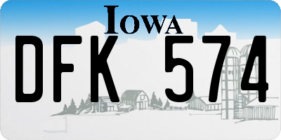 IA license plate DFK574