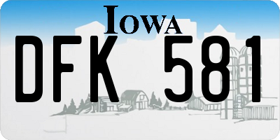 IA license plate DFK581