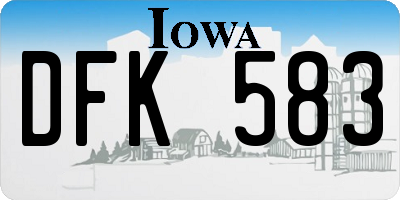 IA license plate DFK583