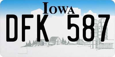 IA license plate DFK587