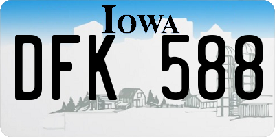 IA license plate DFK588
