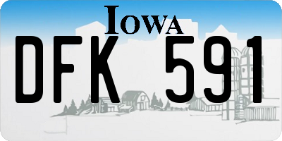 IA license plate DFK591