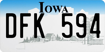 IA license plate DFK594
