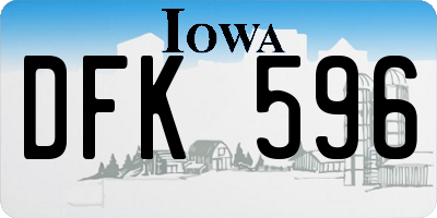 IA license plate DFK596