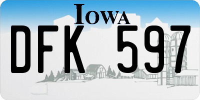 IA license plate DFK597