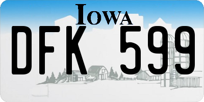 IA license plate DFK599