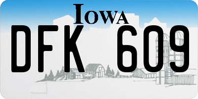 IA license plate DFK609