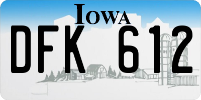 IA license plate DFK612