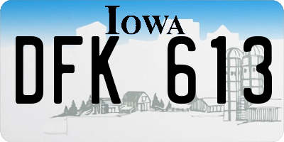 IA license plate DFK613