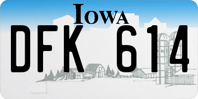 IA license plate DFK614