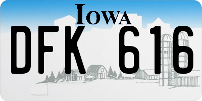 IA license plate DFK616