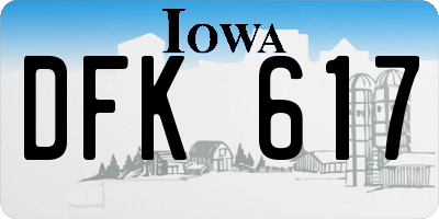 IA license plate DFK617