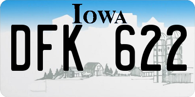 IA license plate DFK622