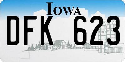 IA license plate DFK623