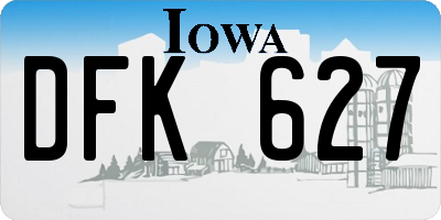IA license plate DFK627