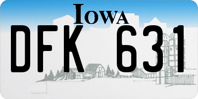 IA license plate DFK631