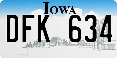 IA license plate DFK634